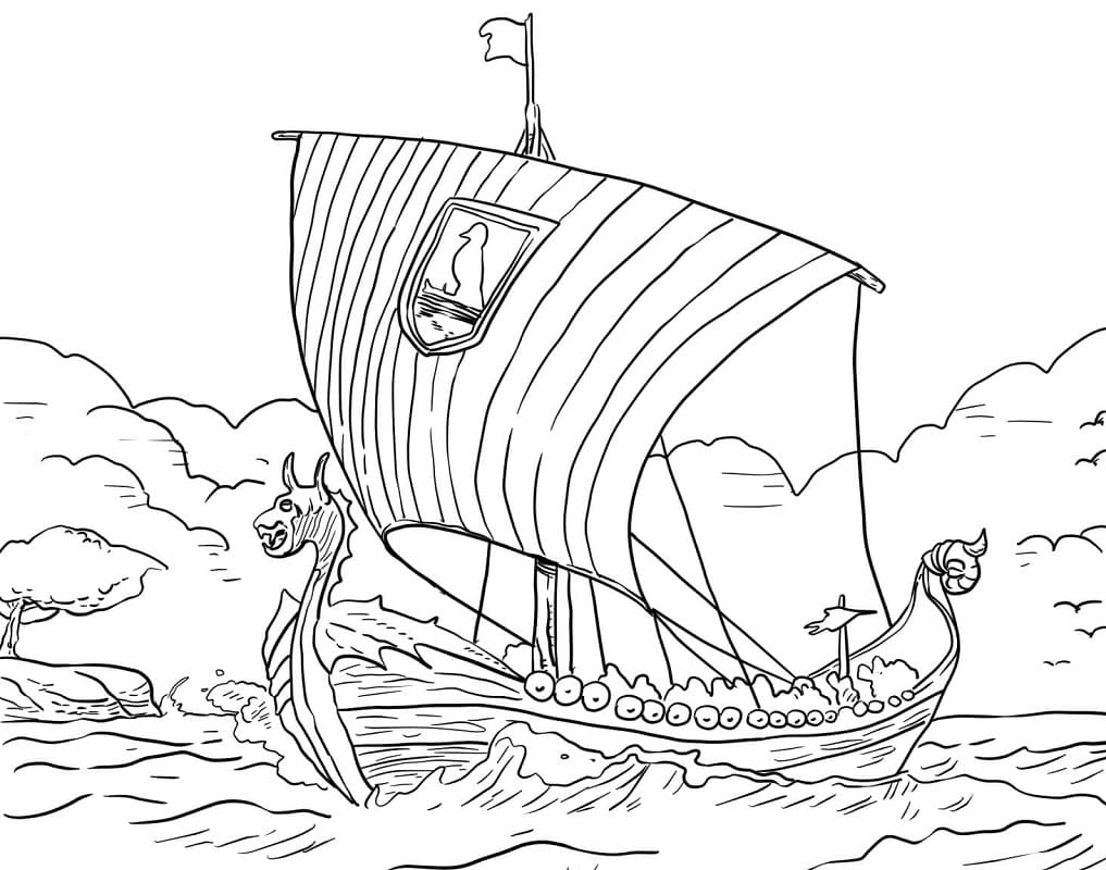 Le Bateau Viking coloring page