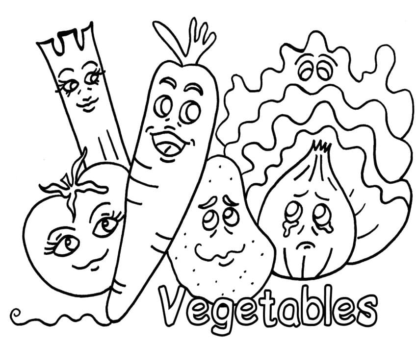 Légumes de Dessin Animé coloring page