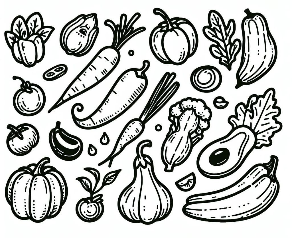 Légumes en Couleur coloring page