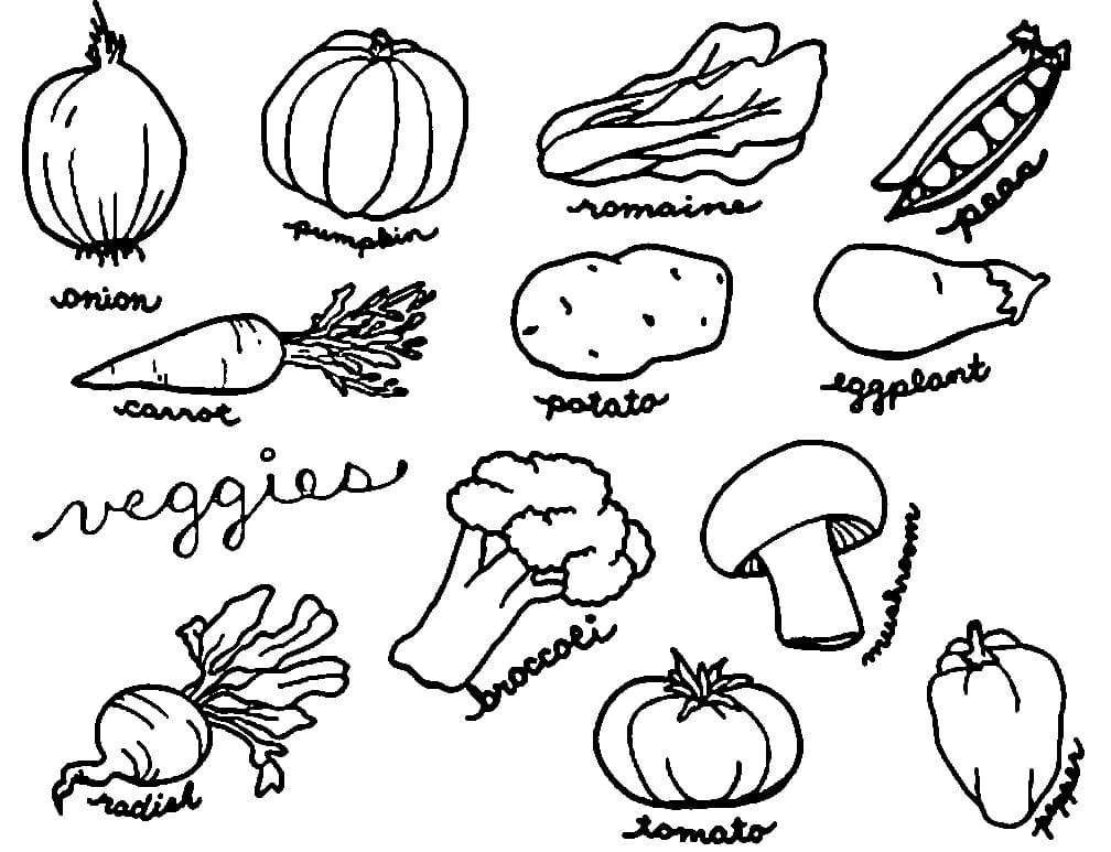 Légumes Gratuit coloring page