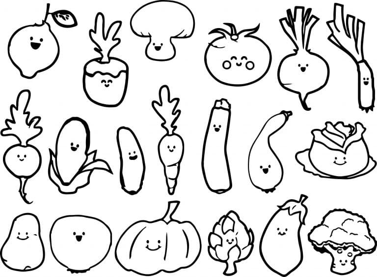 Légumes Mignons coloring page
