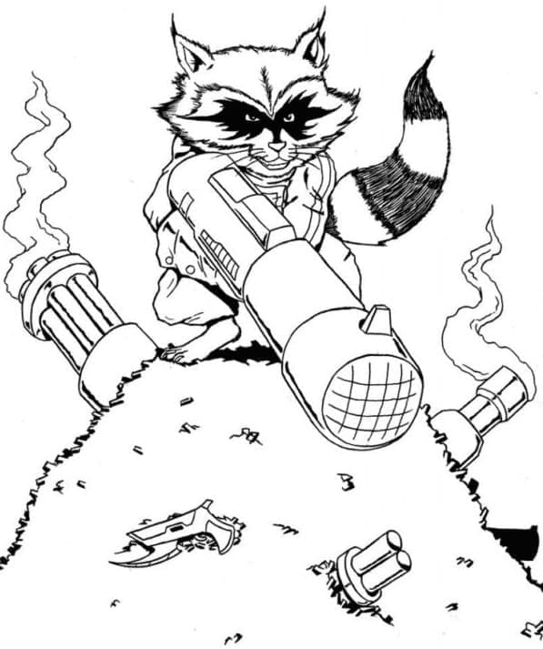 Les Gardiens de la Galaxie Rocket Raccoon coloring page