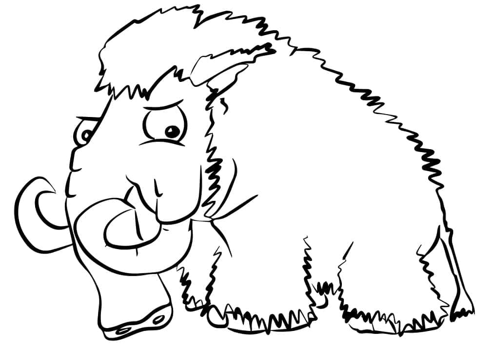 Mammouth Drôle coloring page