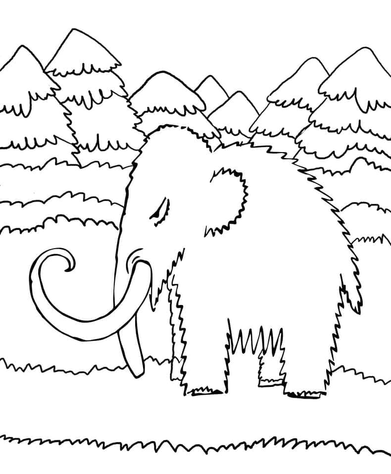 Mammouth Facile coloring page