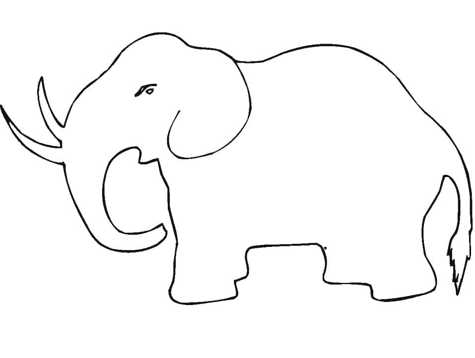 Mammouth Simple coloring page