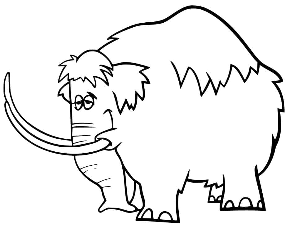 Mammouth Souriant coloring page