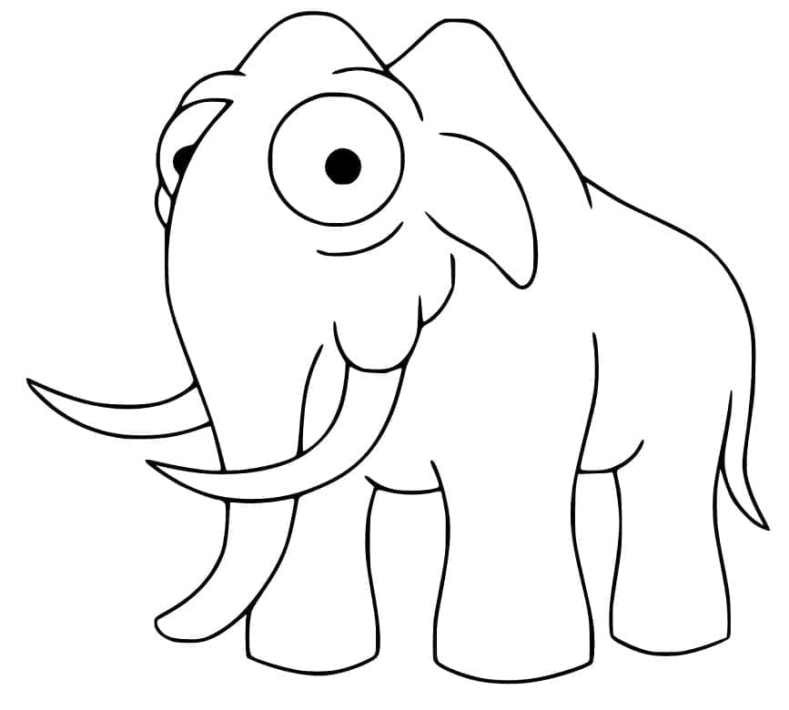 Mammouth très Drôle coloring page