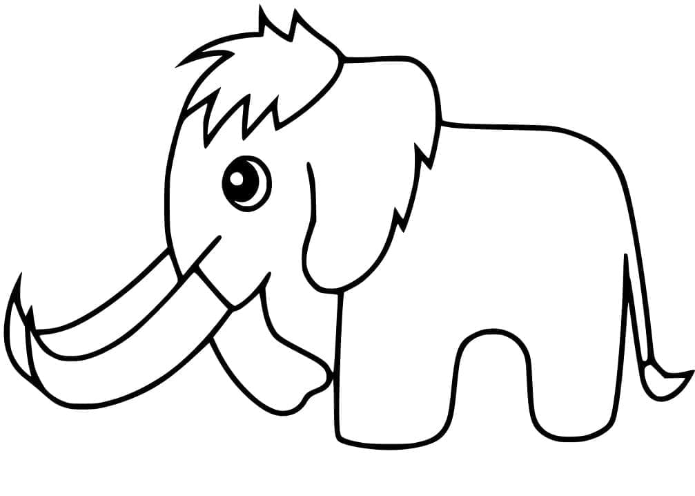 Mammouth très Mignon coloring page