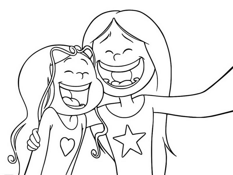 Marine et Wendy de Les Sisters coloring page