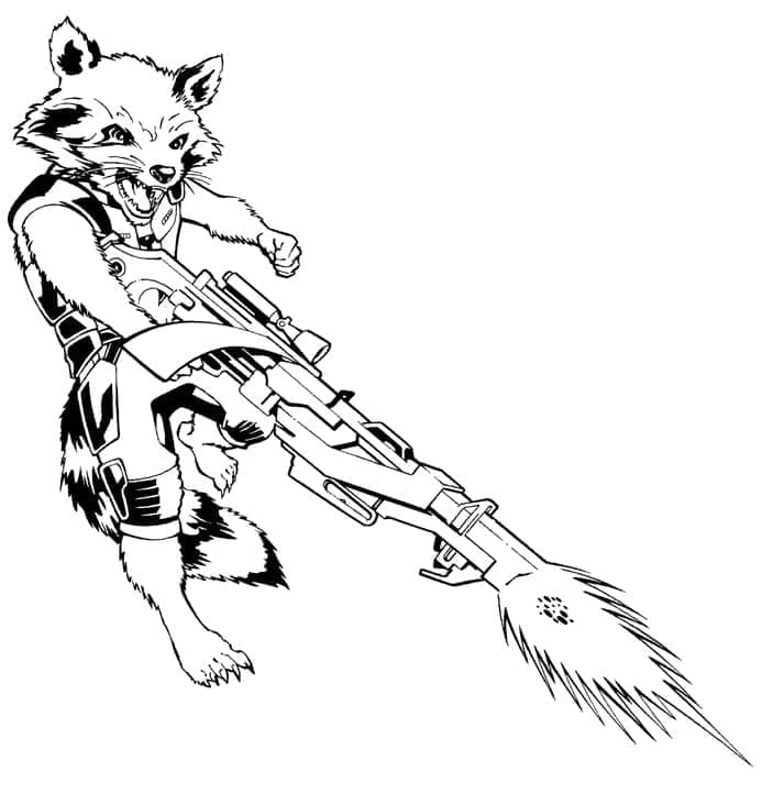 Marvel Rocket Raccoon coloring page