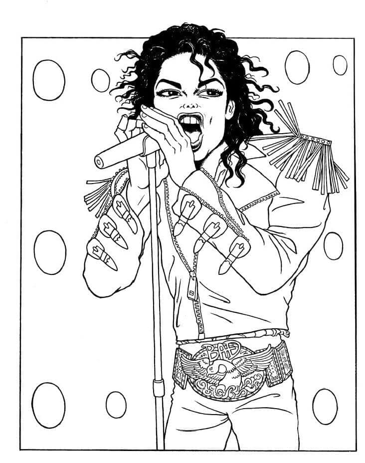 Michael Jackson Chante coloring page