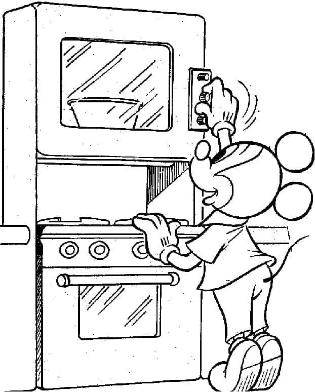 Mickey Mouse dans la Cuisine coloring page