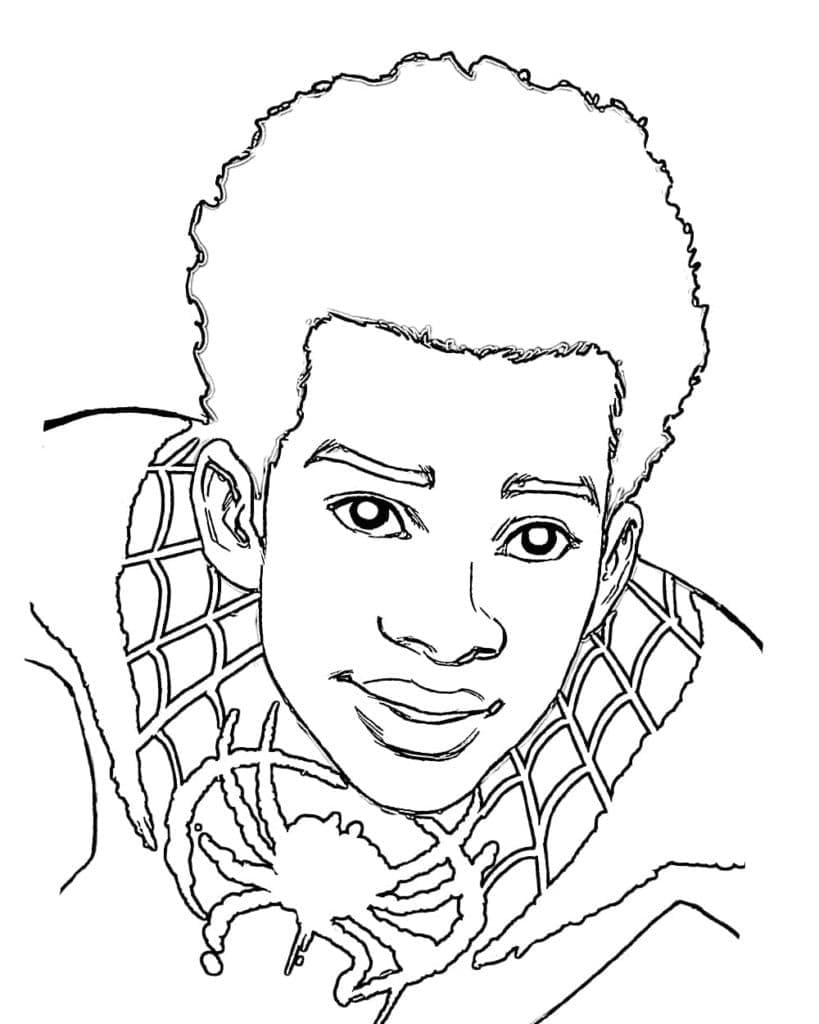 Miles Morales Souriant coloring page