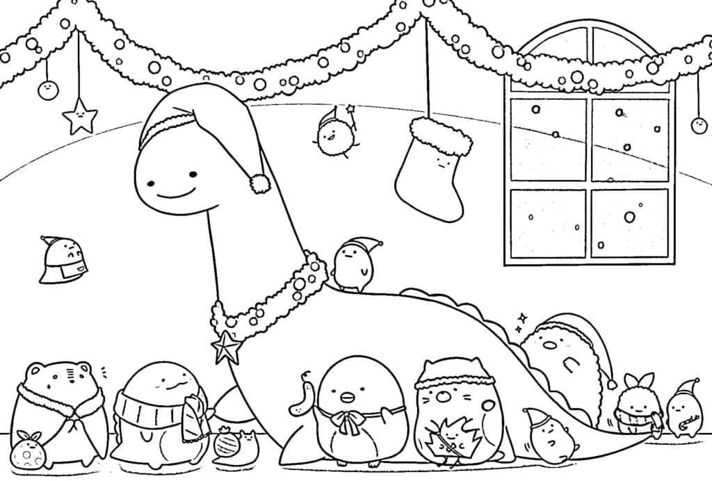 Noël Sumikko Gurashi coloring page