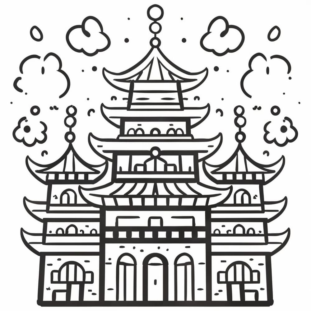 Palais Japonais coloring page