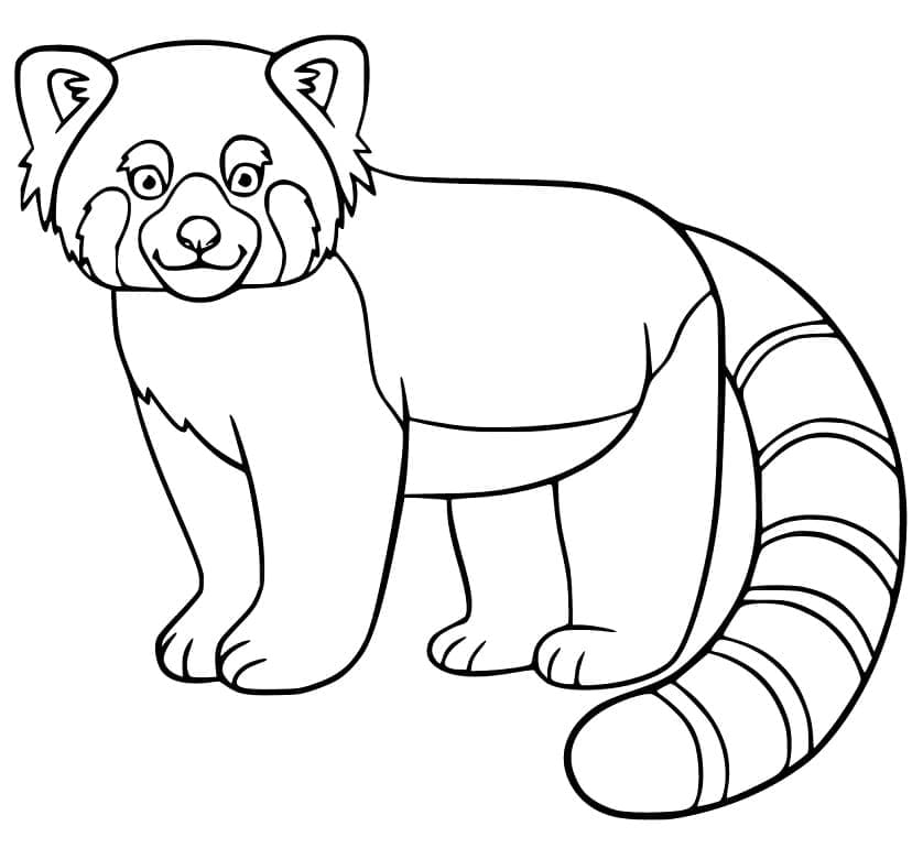 Panda Roux Amical coloring page