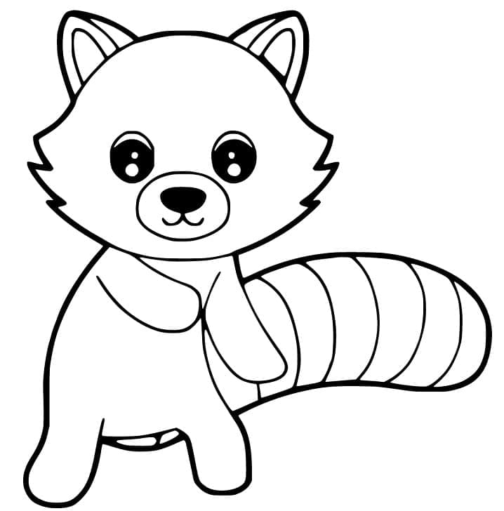 Panda Roux Kawaii coloring page