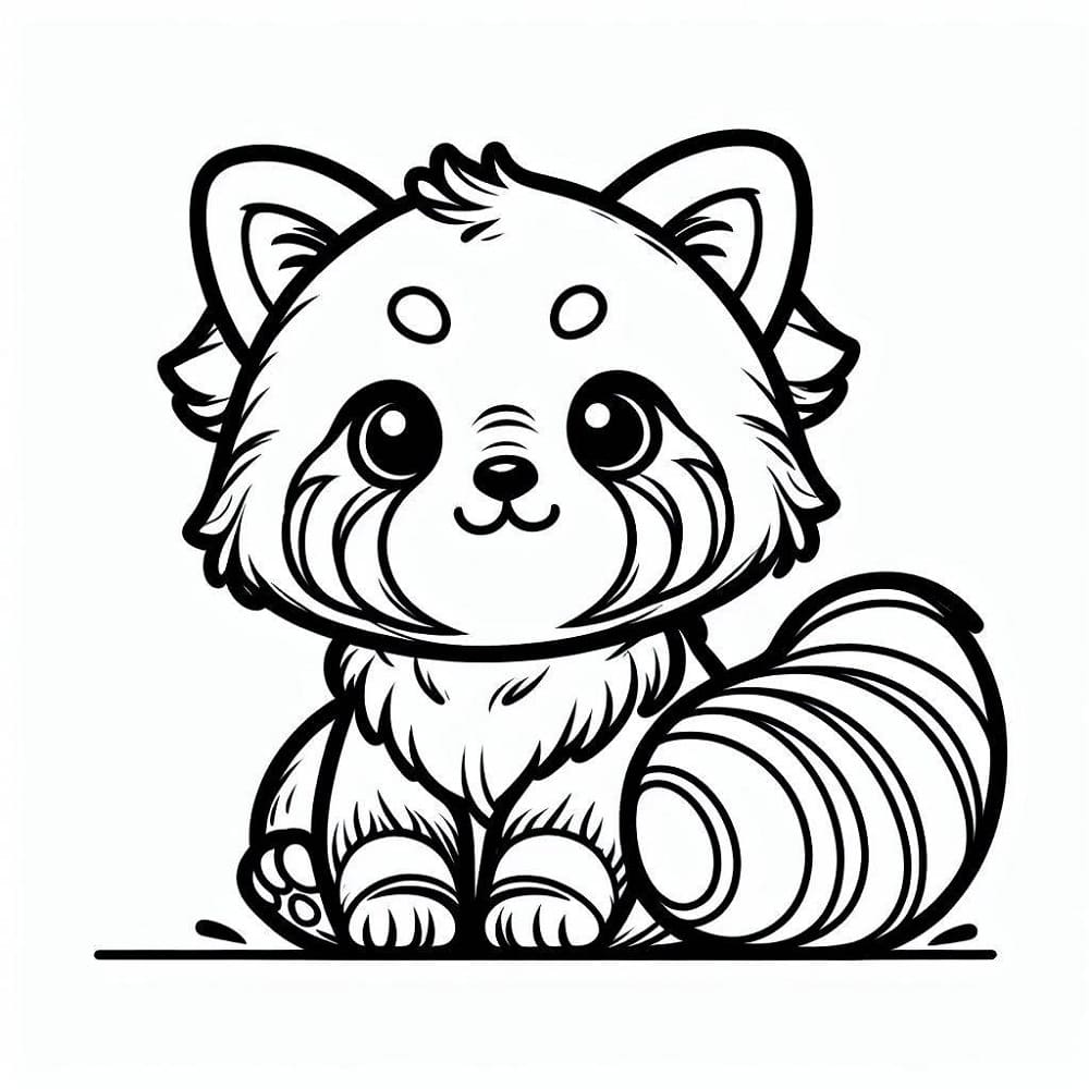 Panda Roux Mignon coloring page