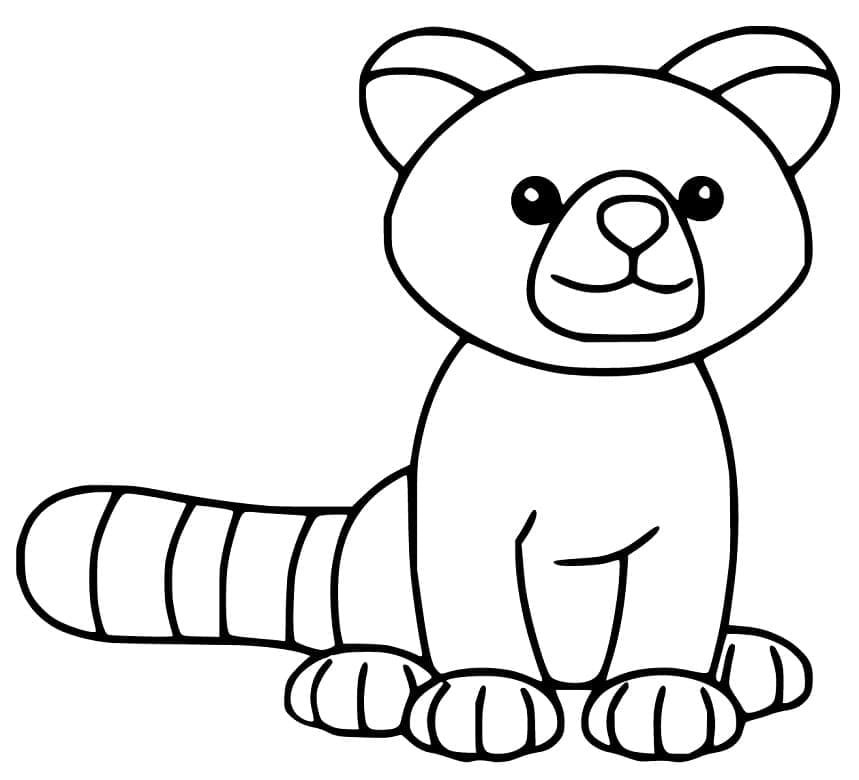 Panda Roux Souriant coloring page