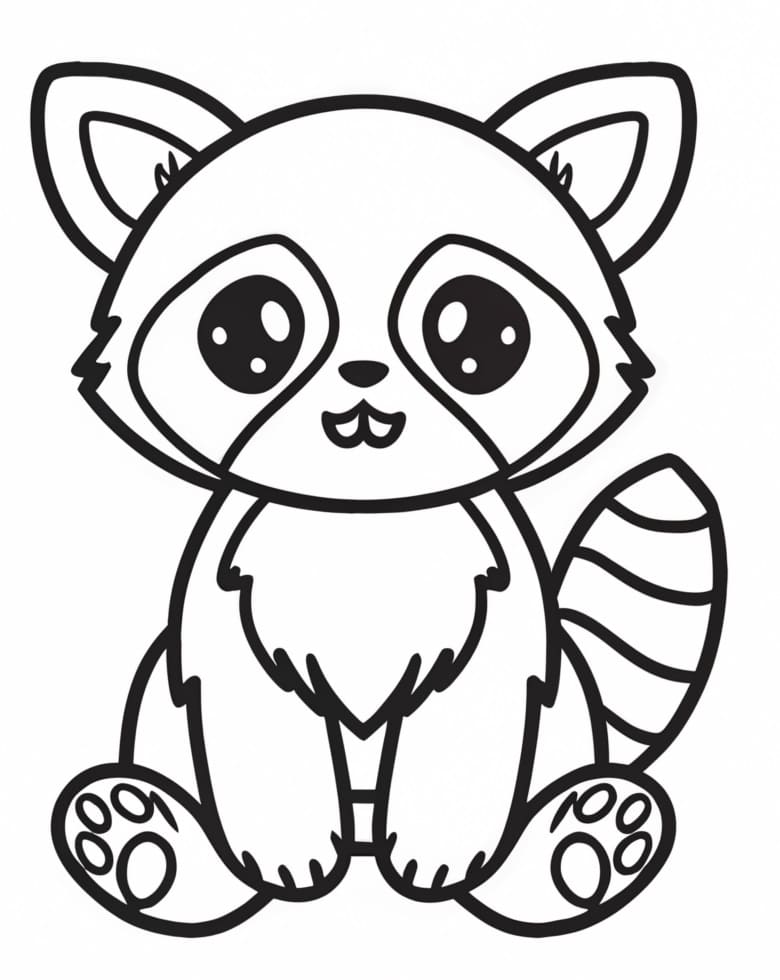 Panda Roux très Mignon coloring page
