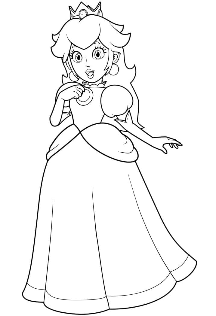 Coloriage Personnage de Fiction Princesse Peach