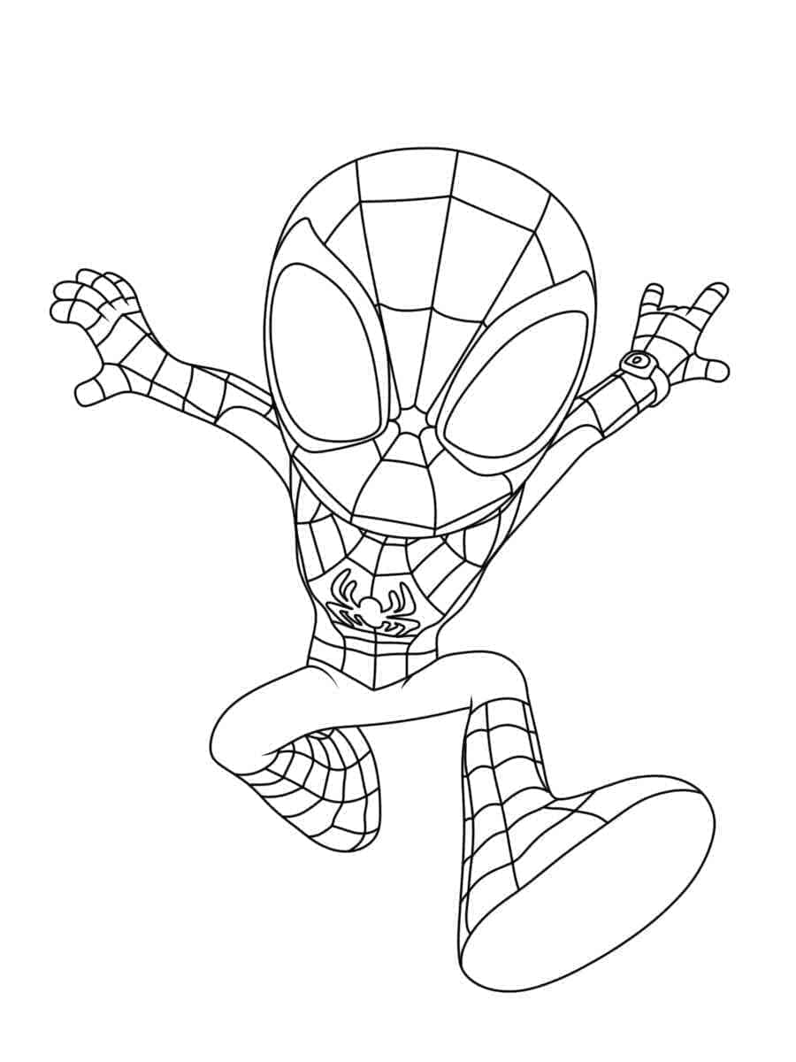 Peter Parker Spidey coloring page