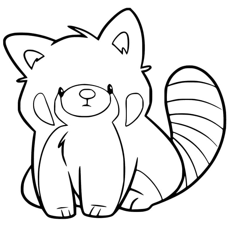 Petit Panda Roux Mignon coloring page