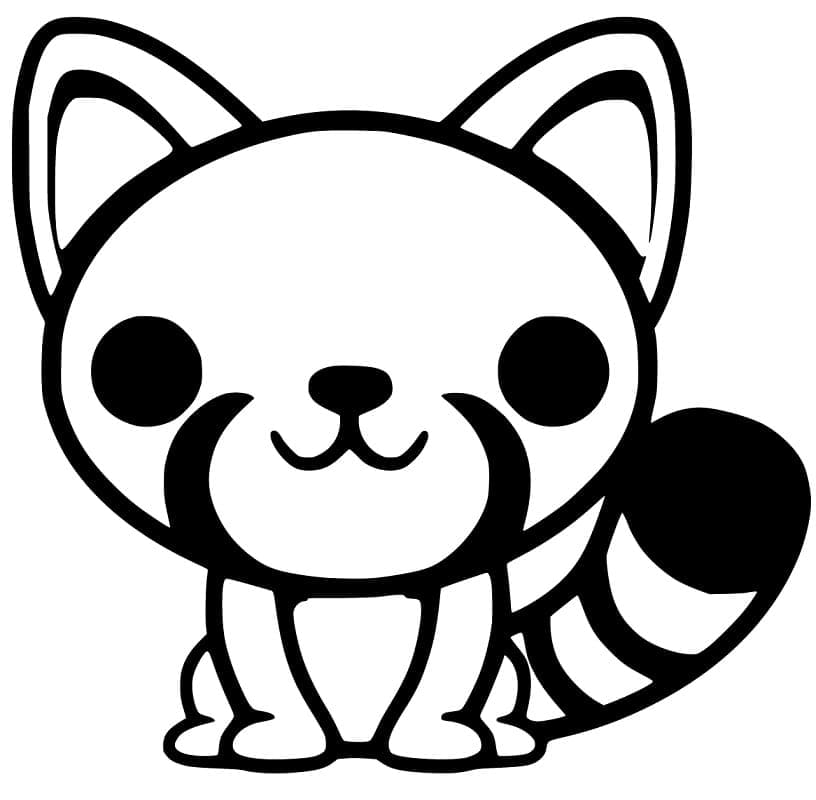 Petit Panda Roux coloring page