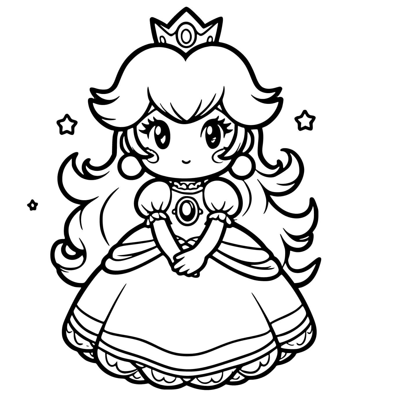 Petite Princesse Peach coloring page