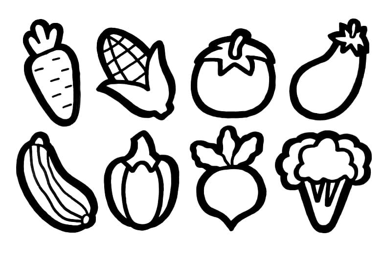 Petits Légumes Mignons coloring page