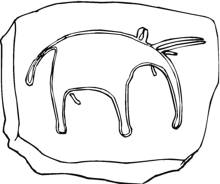 Pétroglyphe de Mammouth coloring page