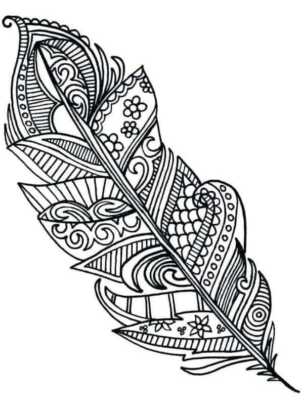 Plume Zentangle coloring page