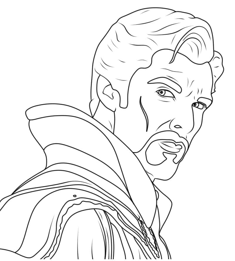 Coloriage Portrait de Doctor Strange