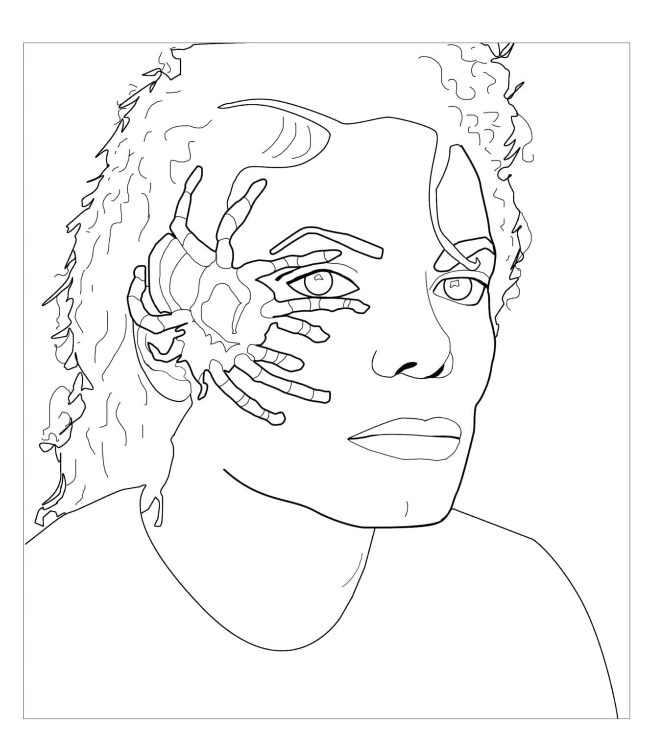 Coloriage Portrait de Michael Jackson