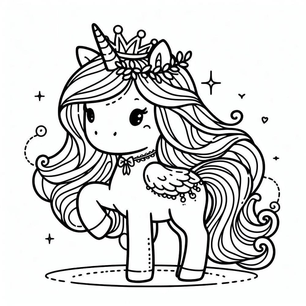 Princesse Licorne Gratuite Pour les Enfants coloring page
