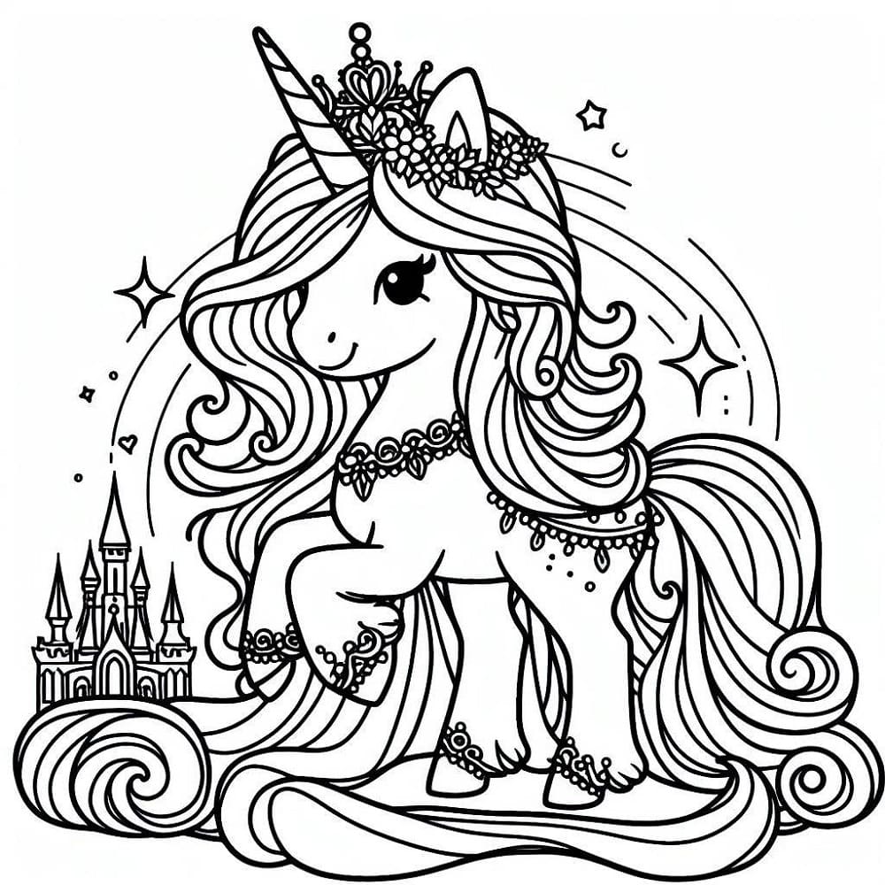 Princesse Licorne Gratuite coloring page