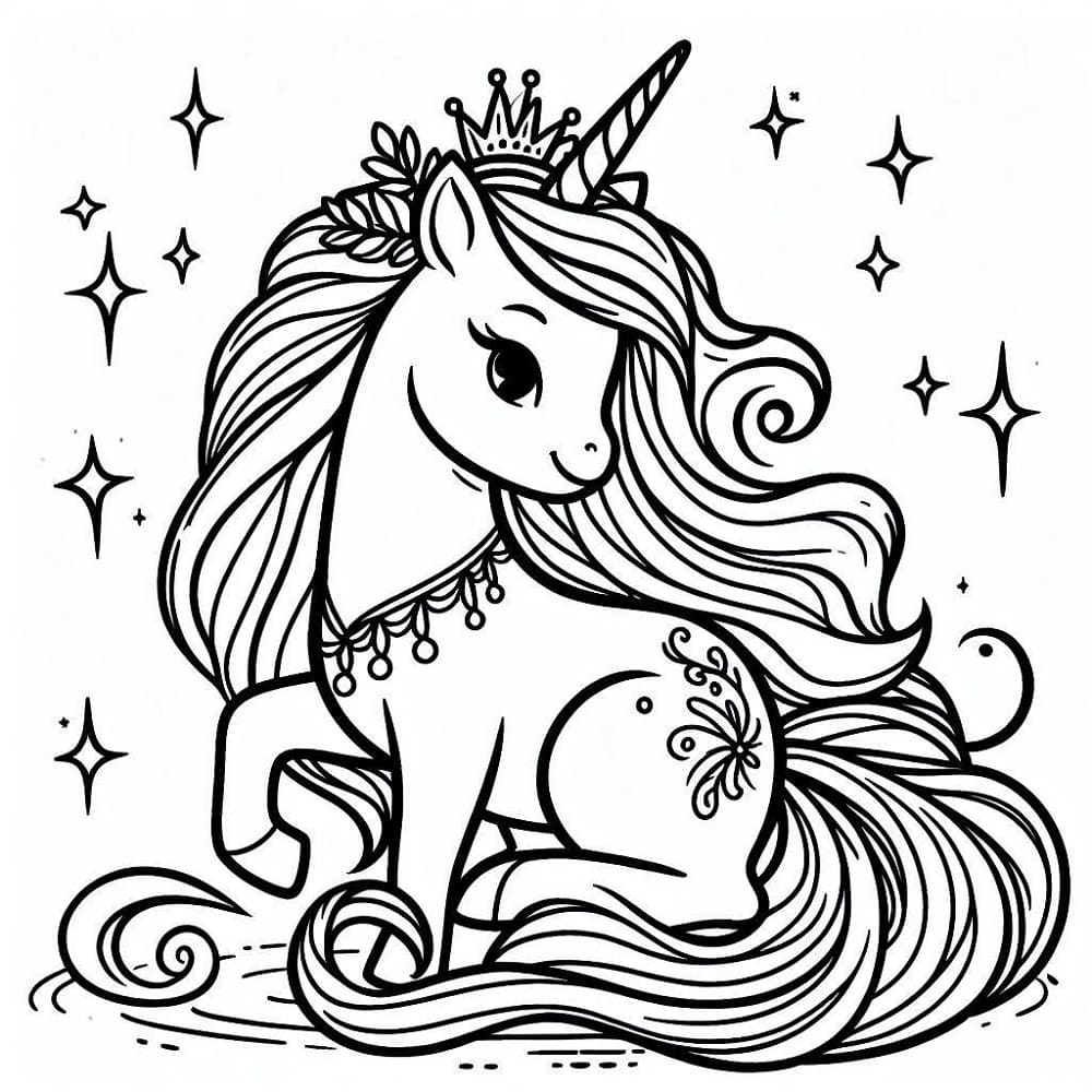 Princesse Licorne Pour les Enfants coloring page