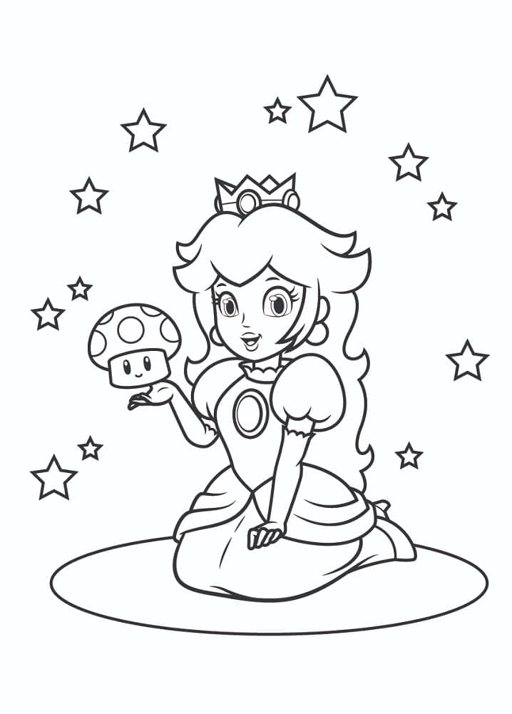 Princesse Peach Amicale coloring page