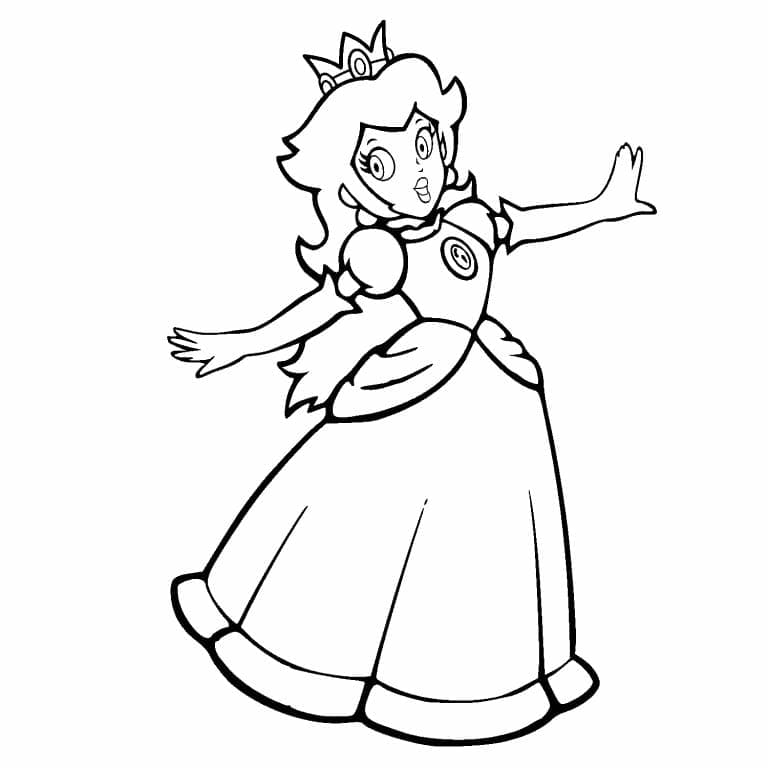 Coloriage Princesse Peach Personnage de Fiction