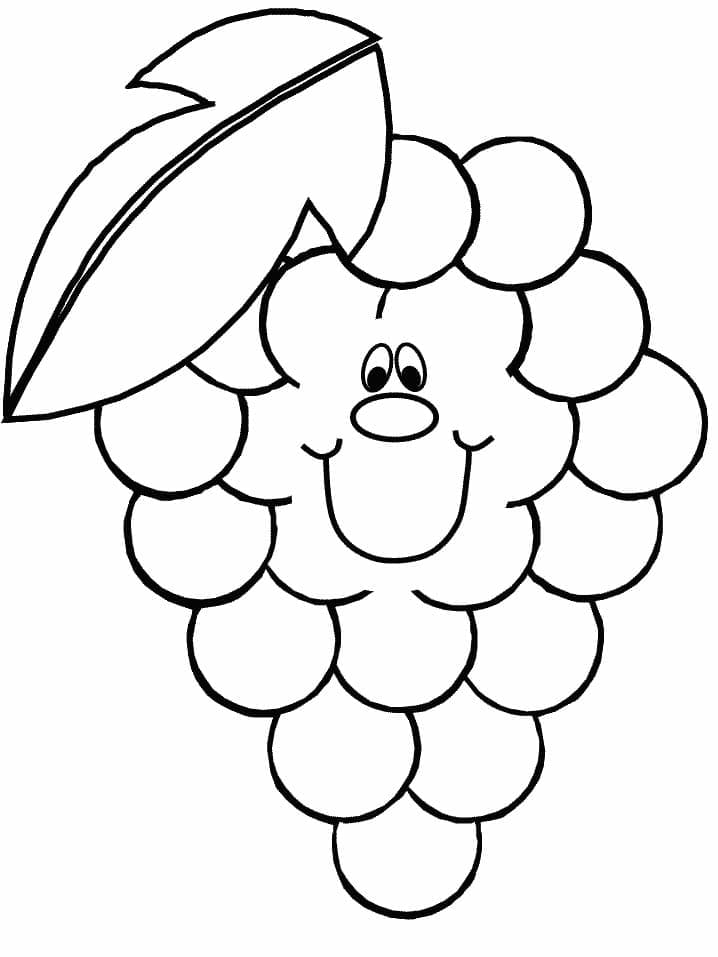 Raisin Souriant coloring page