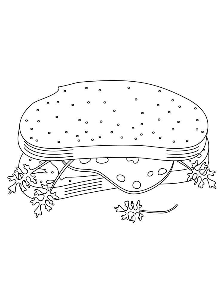 Sandwich à la viande coloring page