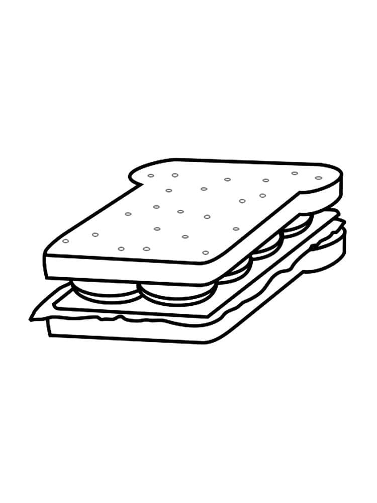 Coloriage Sandwich Facile
