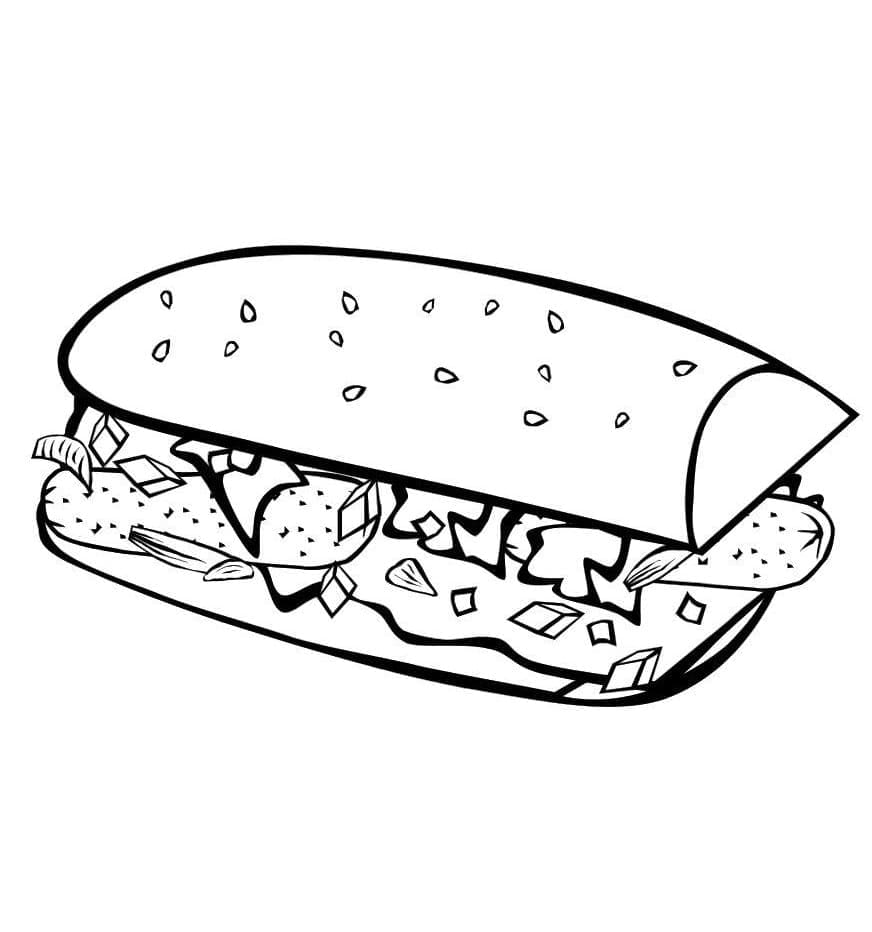 Sandwich Gratuit coloring page