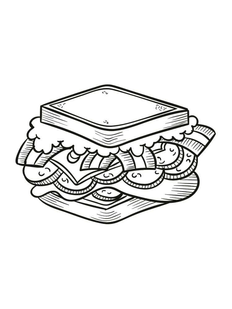 Coloriage Sandwich Imprimable