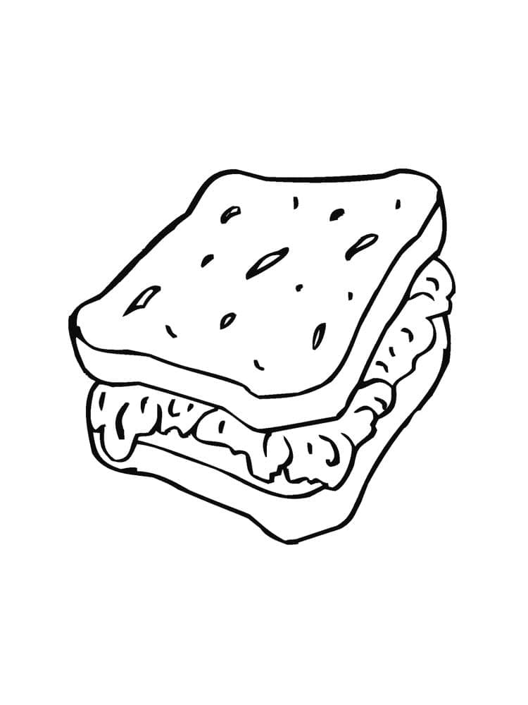 Sandwich Simple coloring page
