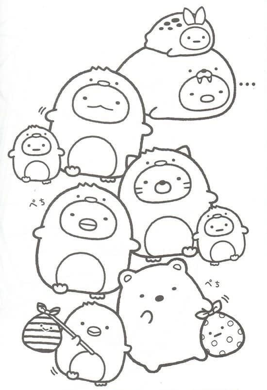 Sumikko Gurashi Kawaii coloring page