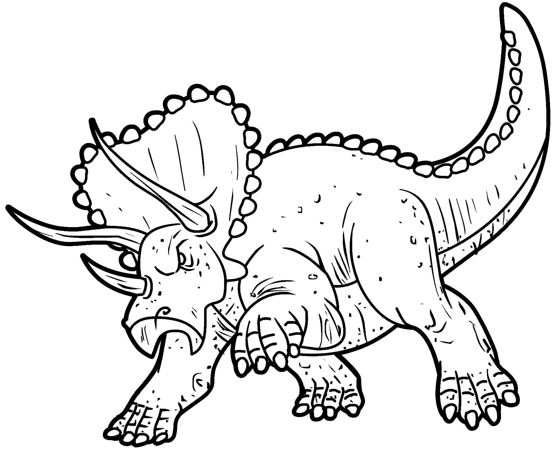 Coloriage Tricératops en Colère