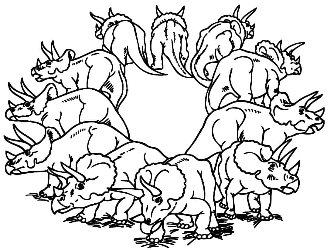 Tricératops Imprimable coloring page