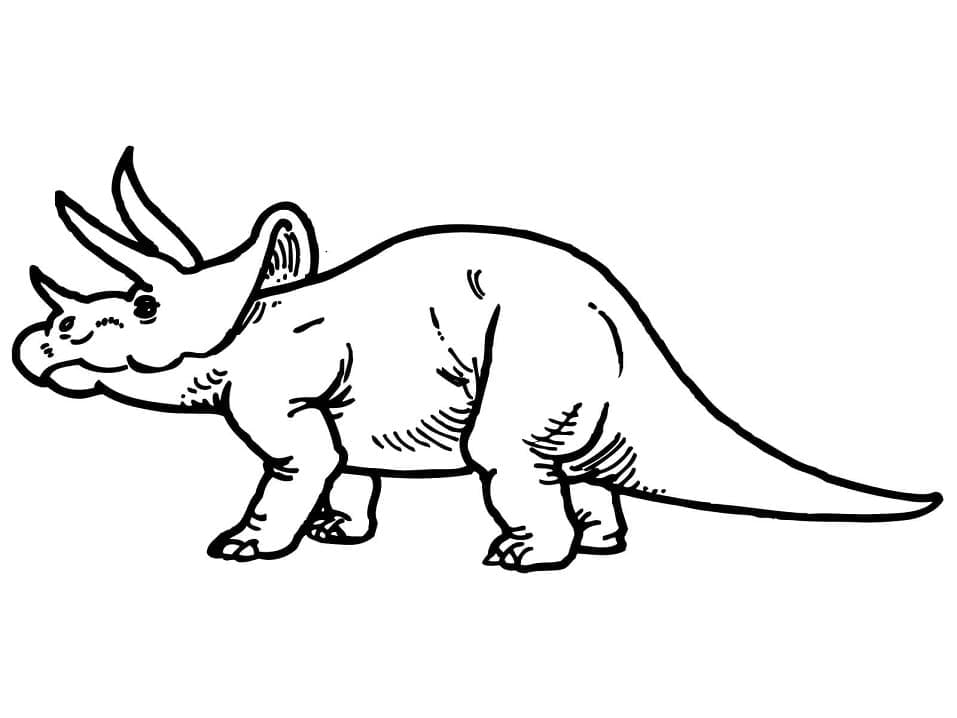 Coloriage Tricératops Pour Enfants