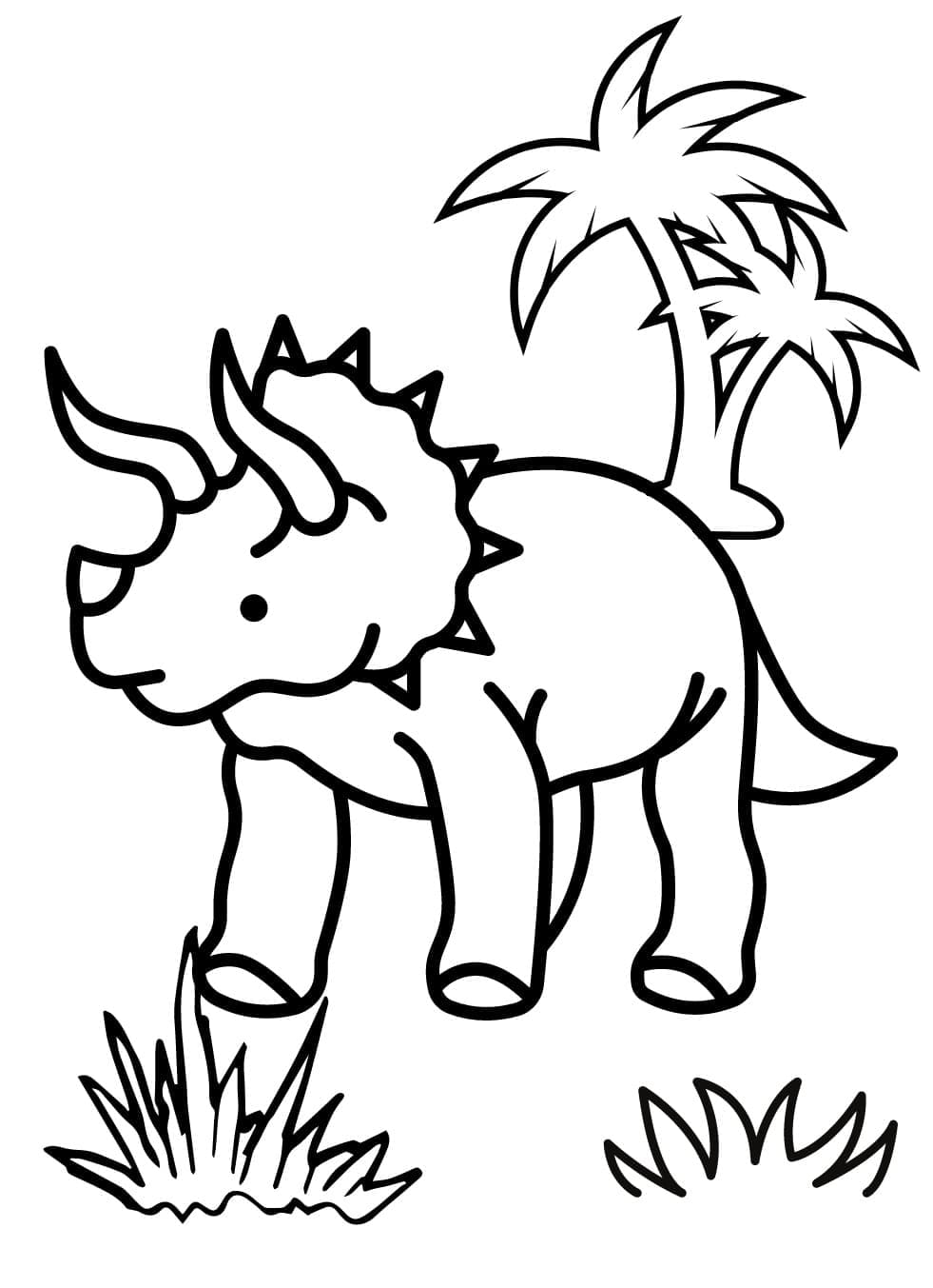 Tricératops Pour les Enfants coloring page